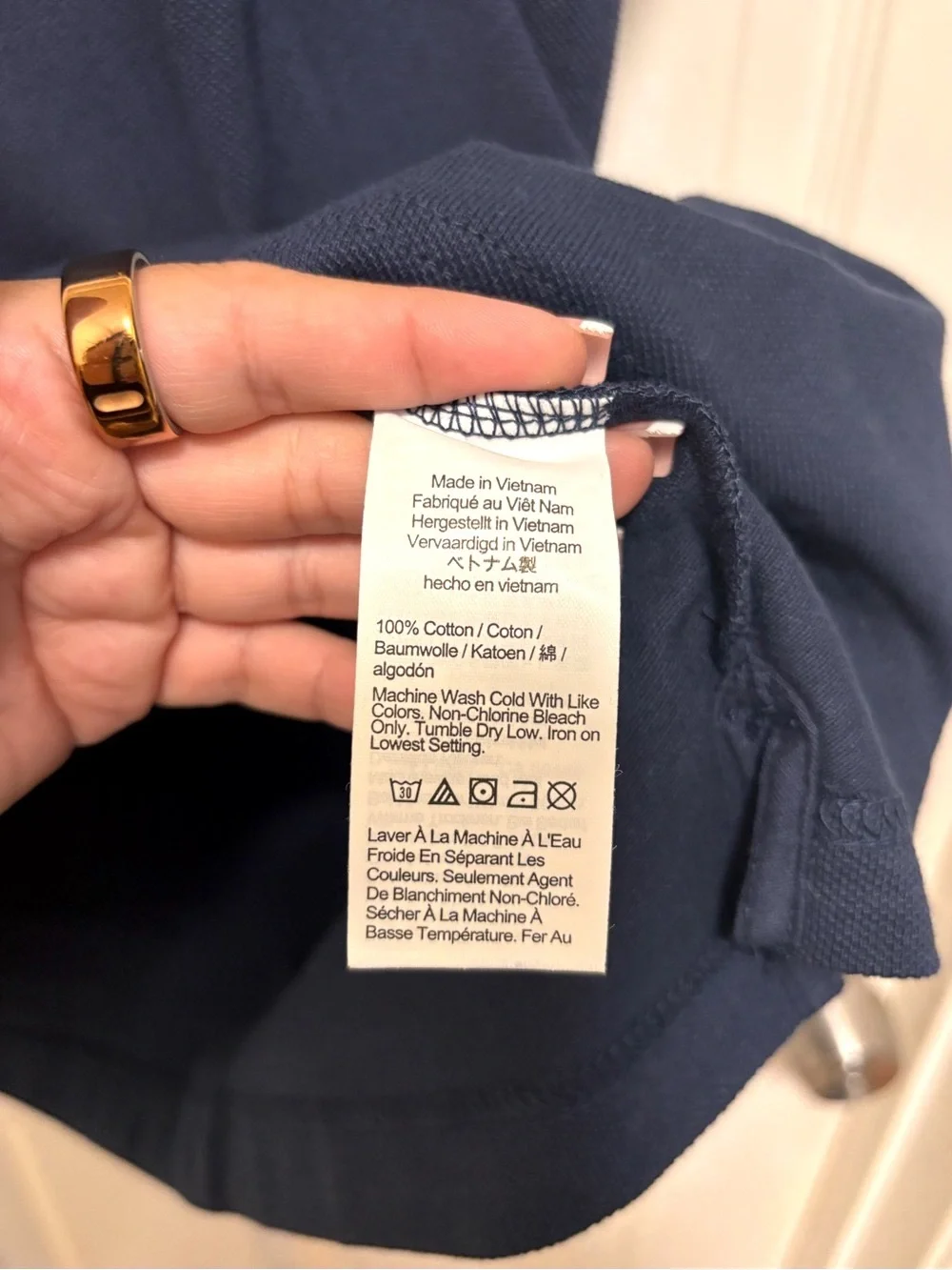 NWT J.Crew Tall Classic Piqué Polo Shirt in Navy Ivory Dbl Tipped
